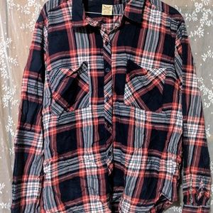 Faded Glory Plaid Long Sleeve Button Up